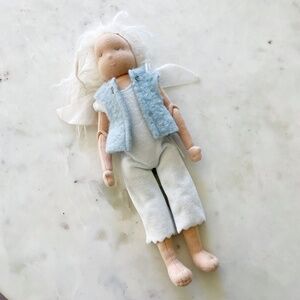 Käthe Kruse Winter Fairy Doll, Vintage German Posable Cloth Doll